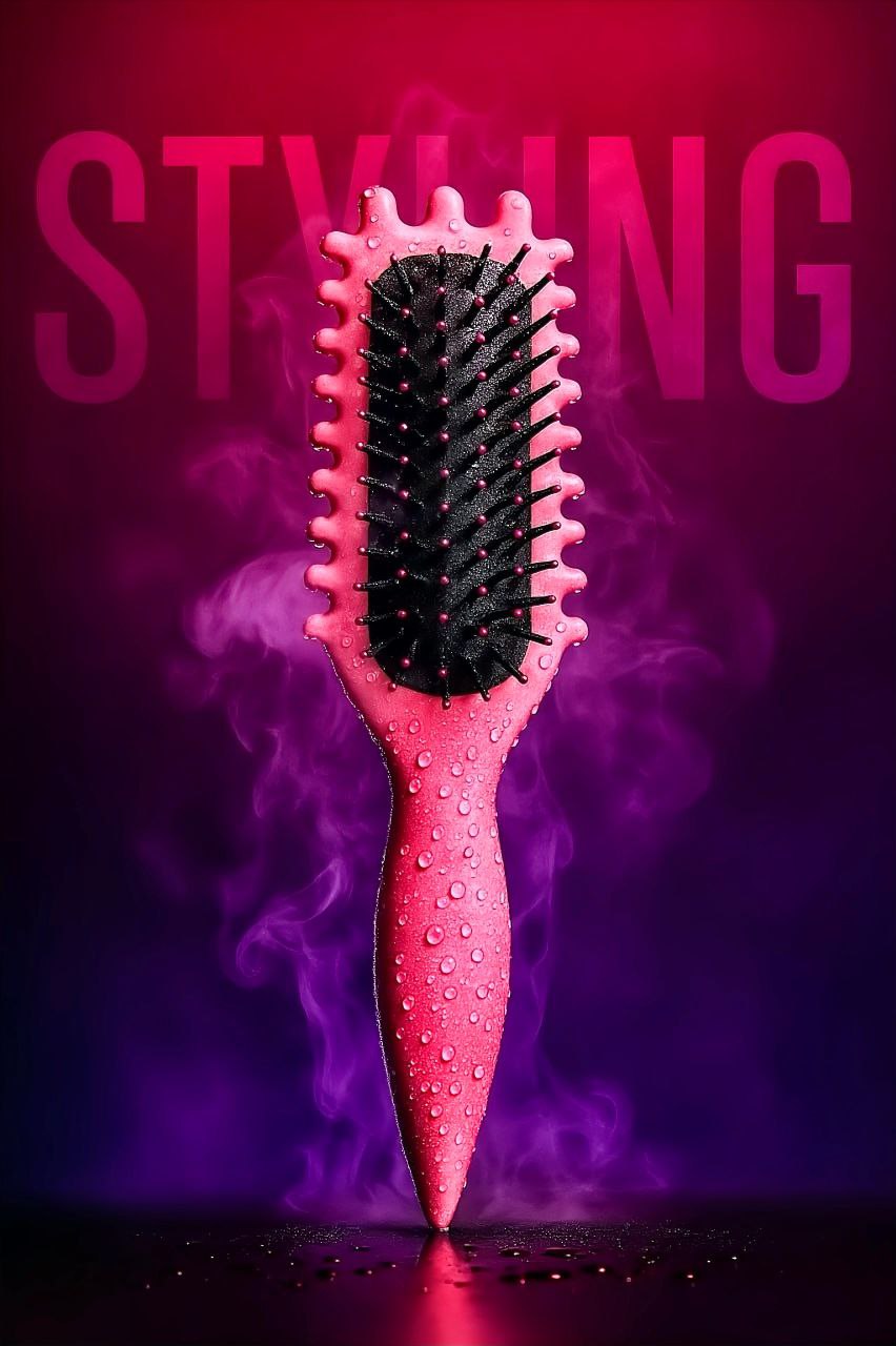 Curly hair defining brush