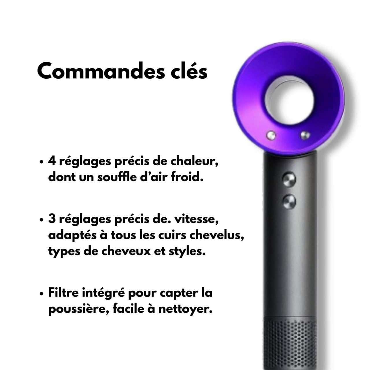 Leafless hair dryer negative ion 5 in 1 ( copie dyson )